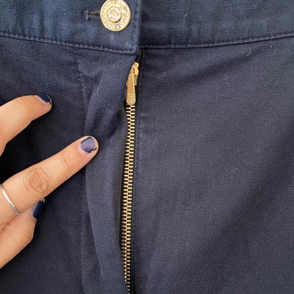 Vintage St. John Sport High Waisted Black Straight Leg Pants Gold Hardware - Picture 10 of 13